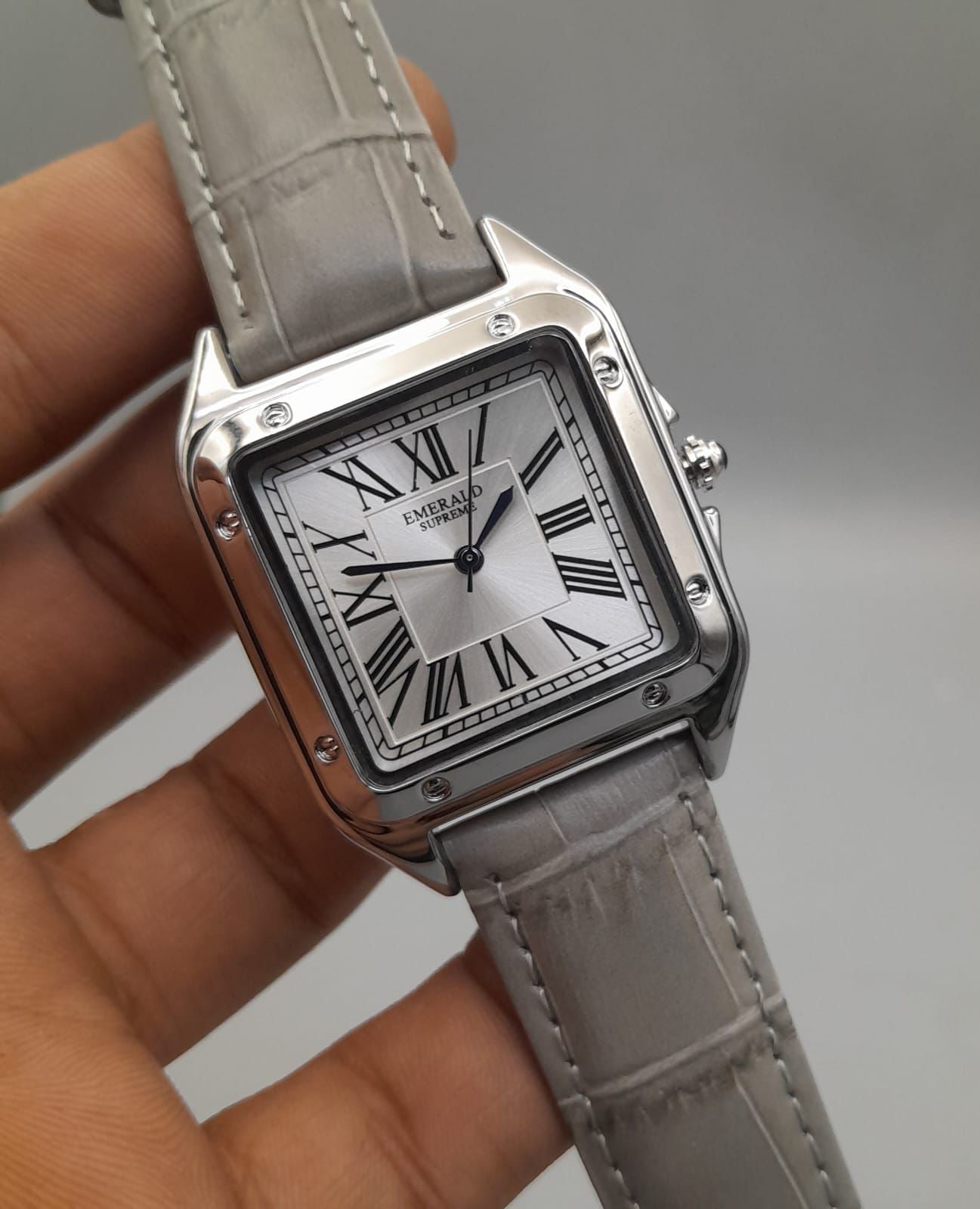 The Emerald Supreme cubex model silver dial watches