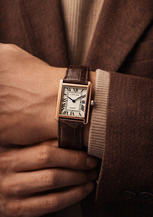 cartier tank top trending design brown colour