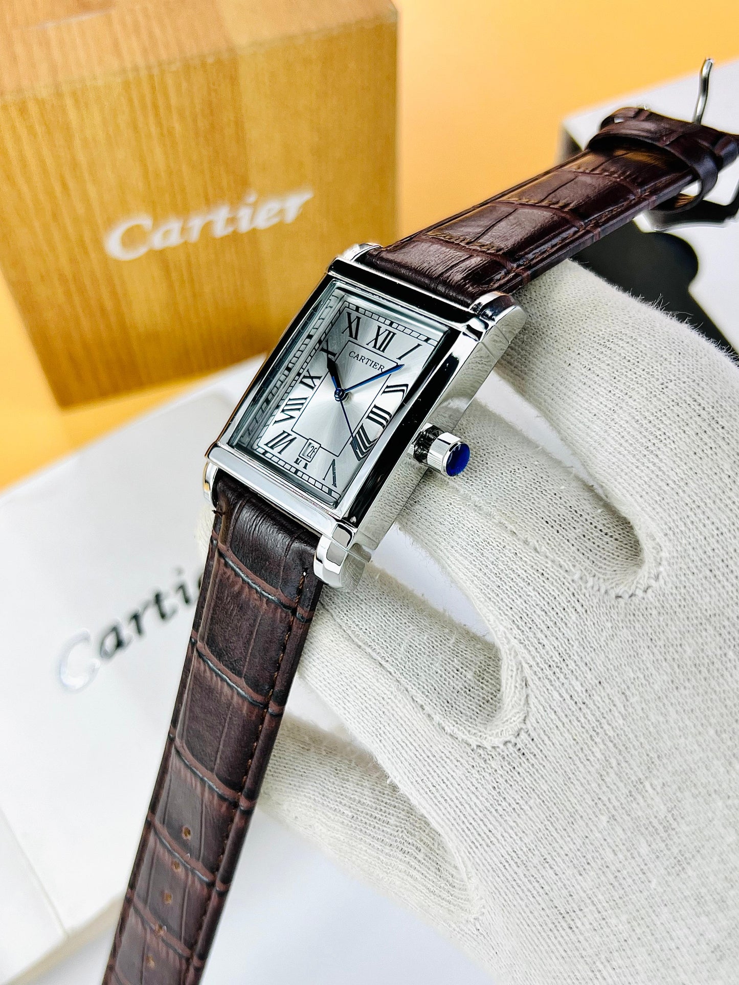 cartier tank most demanding watch for man brown color