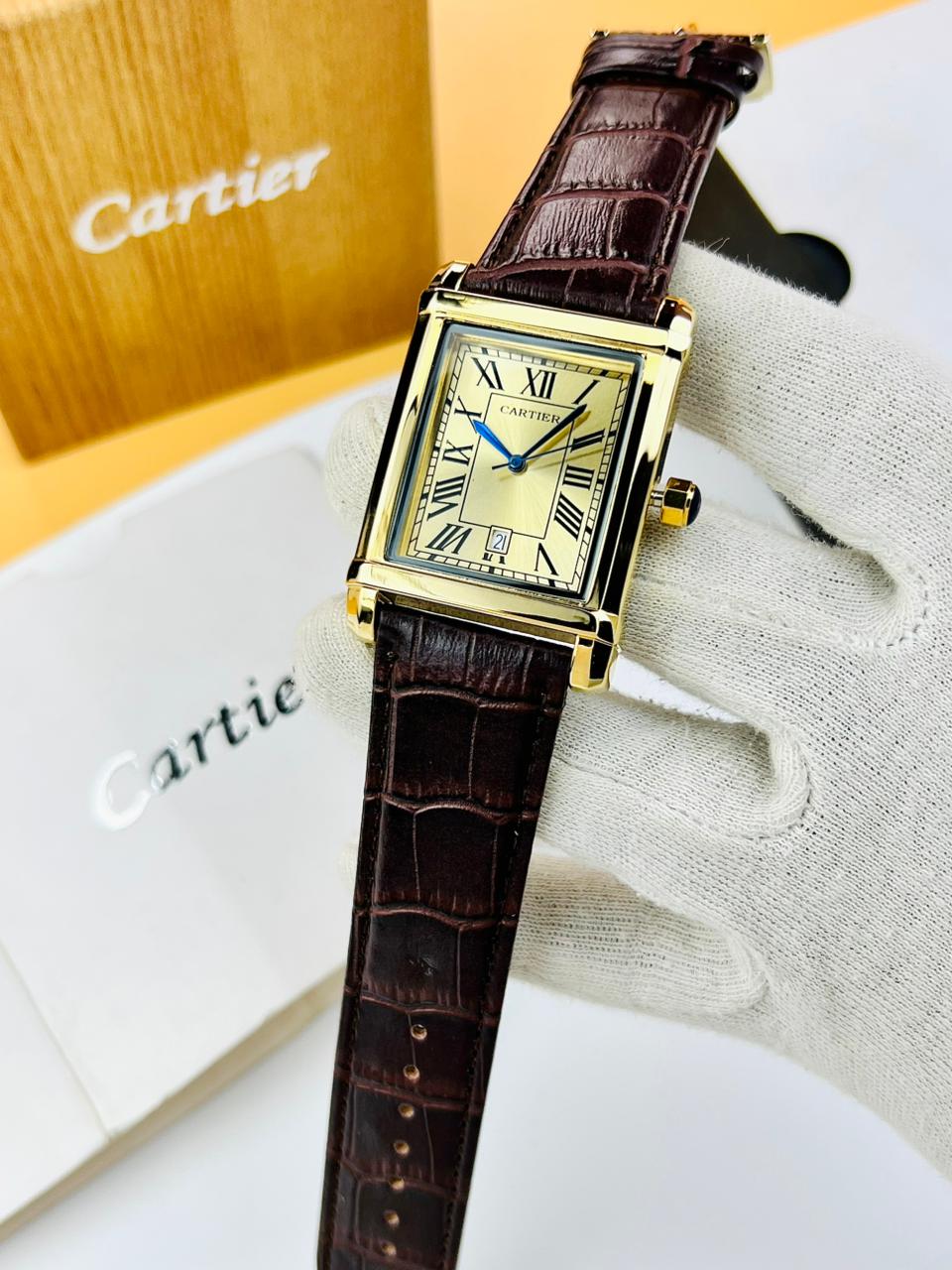 cartier tank most demanding watch for man brown color