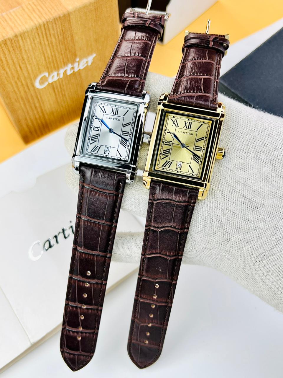 cartier tank most demanding watch for man brown color