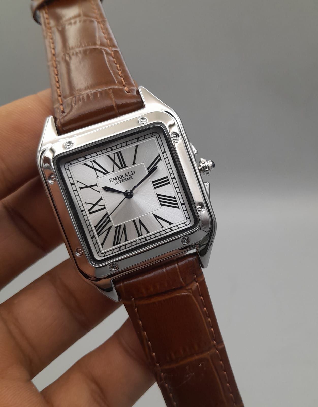 The Emerald Supreme cubex model silver dial watches