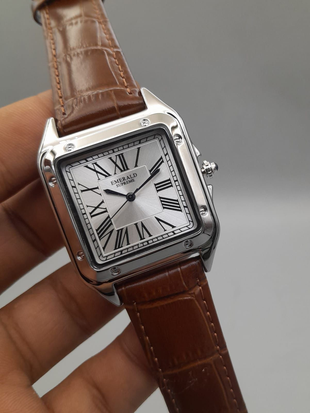 The Emerald Supreme cubex model silver dial watches