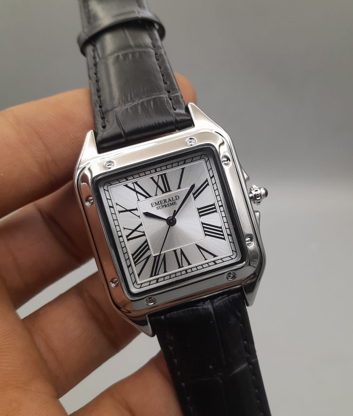The Emerald Supreme cubex model silver dial watches