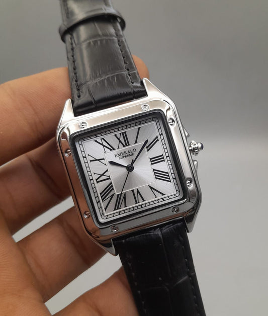 The Emerald Supreme cubex model silver dial watches