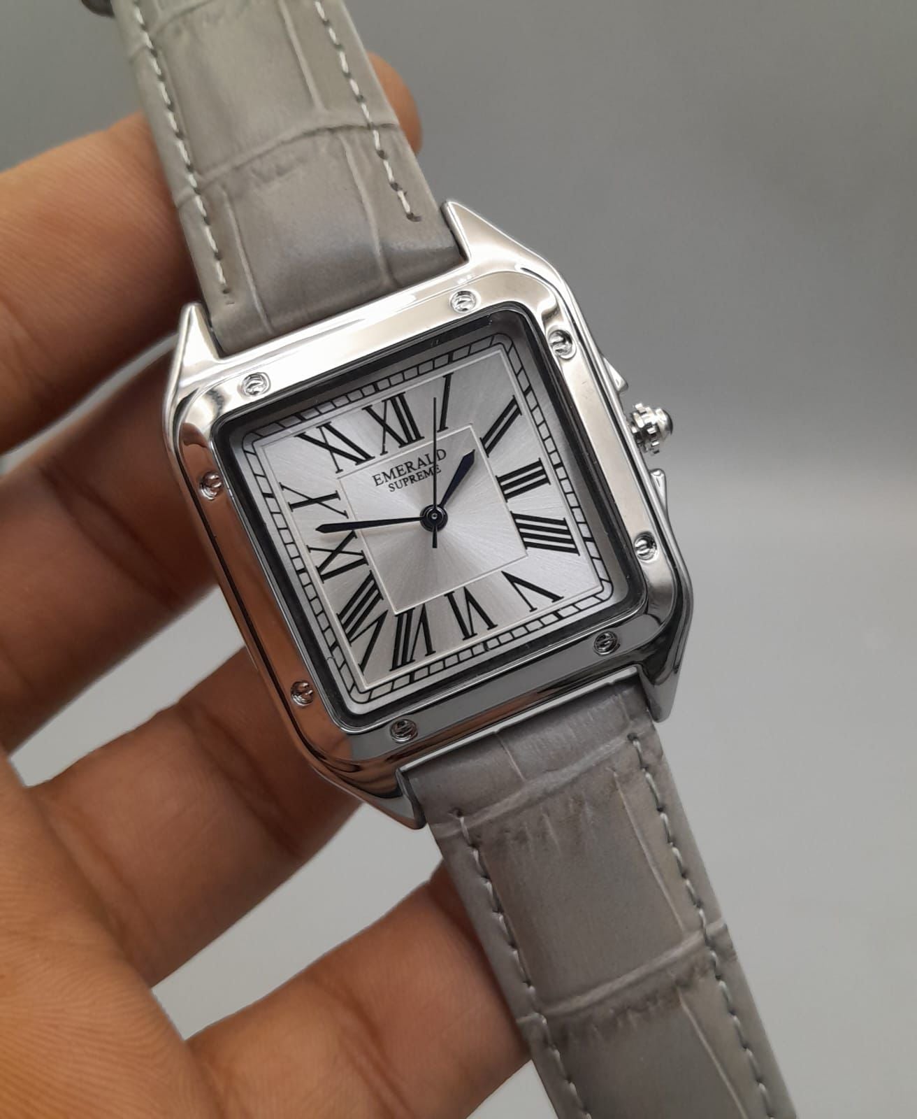 The Emerald Supreme cubex model silver dial watches