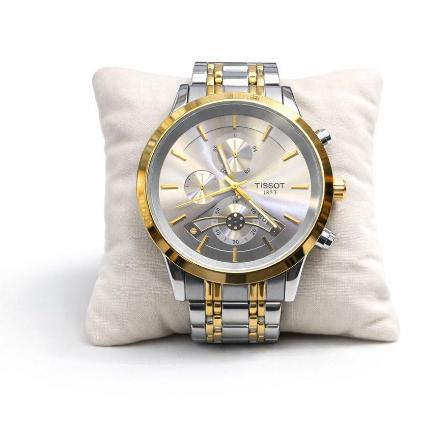 Tissot-Inspired Chronographs two tone watch for casual use