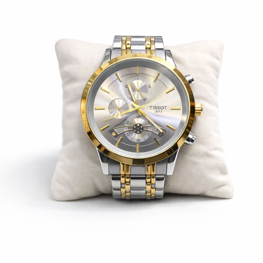 Tissot-Inspired Chronographs two tone watch for casual use