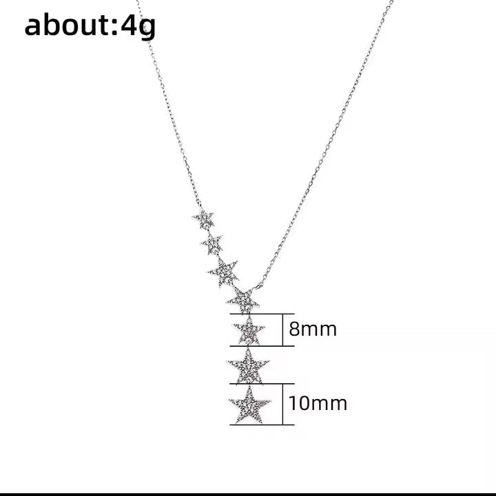 Celestial Cascade Star Drop Necklace