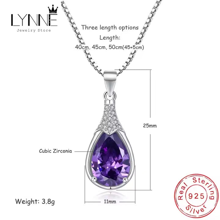 Lavender Sparkle Pear-Cut Necklace